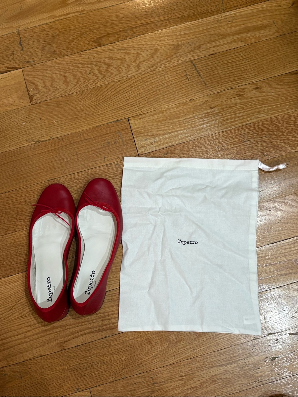 Camille Repetto Red Leather Ballet Flats